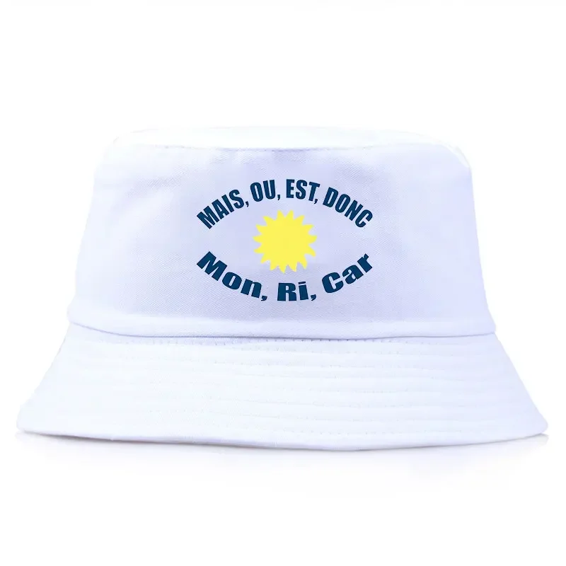 Mais Ou Est Dong Mon Ri Car Reversible Bucket Hat Woman Man Cotton Cool Fisherman Cap Adult Daily Headwear Outdoor Sun Hat