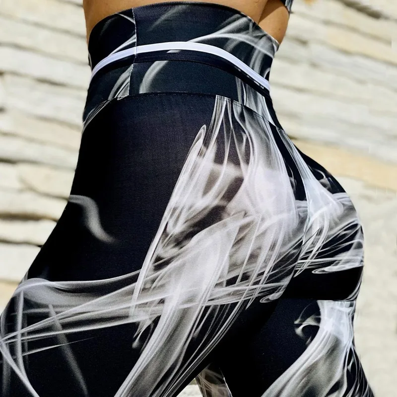 Krisnanas Woman Clothes Yoga Sportwear Pants 2025 Printed Gym Workout Leggings High Waist Hip Lifting Tights Pencil Pant 93880