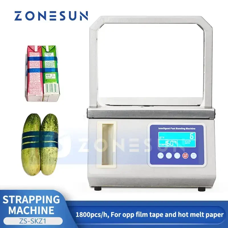 ZONESUN ZS-SKZ1 Szybka maszyna do bandowania OPP/papieru do żywności, pudełek i innych produktów