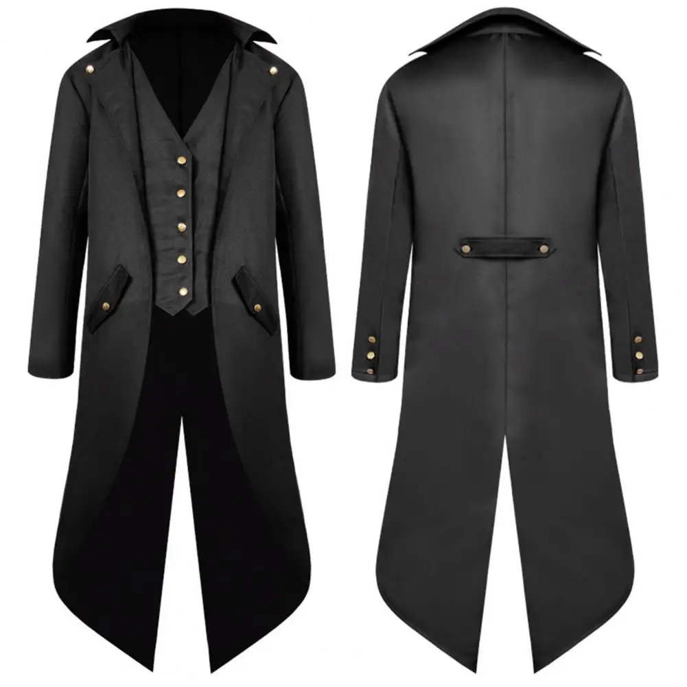 

Gentleman Tailcoat Gothic Outerwear Single Breasted Split Tuxedo Coat Steampunk Medieval Medieval Victorian Cosplay Halloween