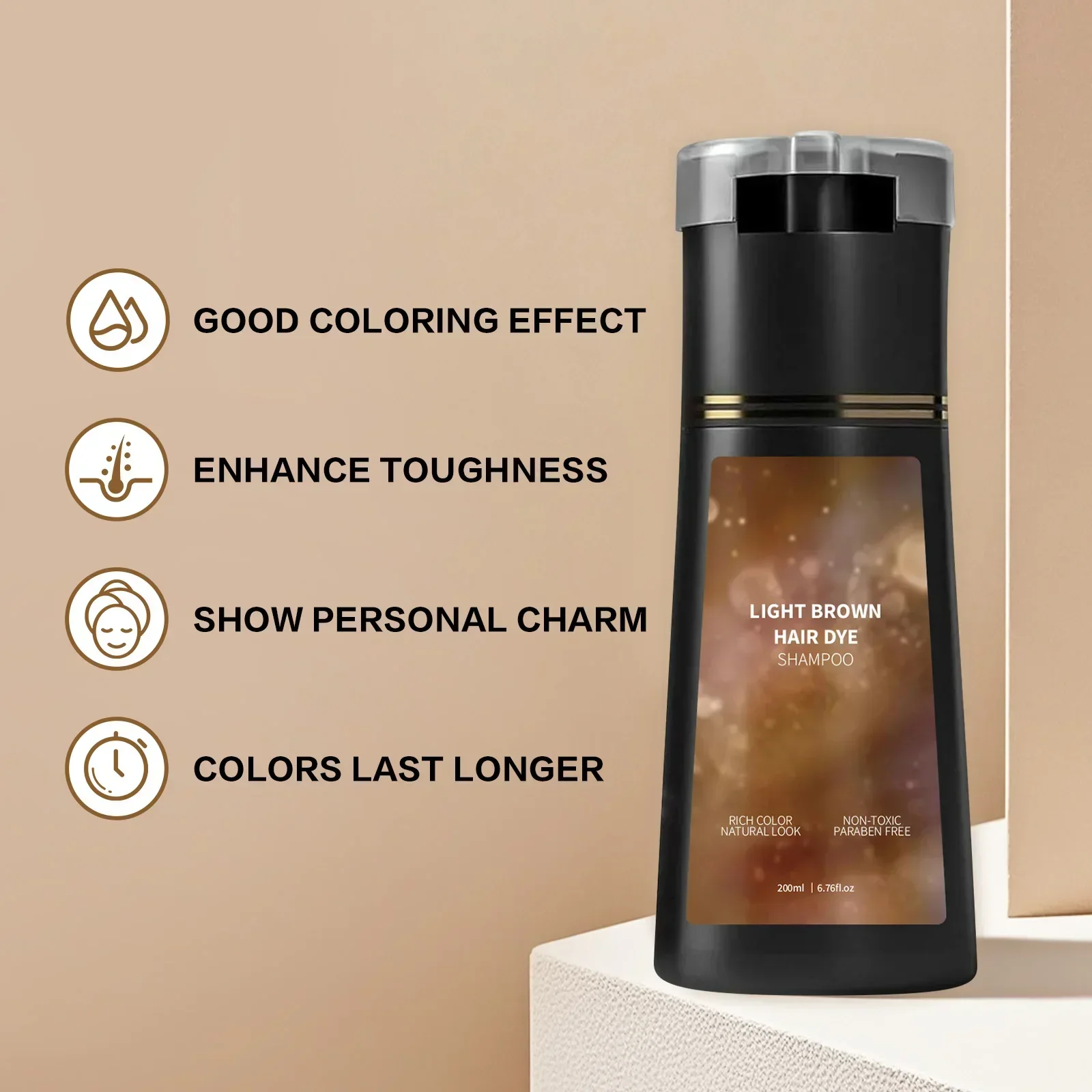 شامبو ملون 200 مل. للحصول على لون سريع ودائم وشعر ناعم. تركيبة لطيفة مع التحكم في الزيت. باللون البني الفاتح والبني الداكن والأسود #5