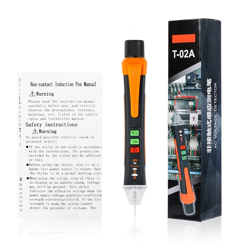 NJTY Non Contact Voltage Detector T02A AC Voltage Tester Pen Meter 12-1000V Electric Sensor Test Pencil Smart Breakpoint Finder