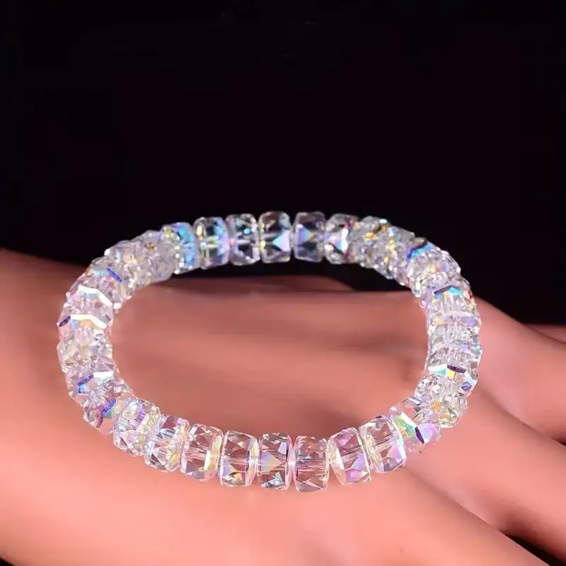 New 1PC Natural Opal Bracelet Stretchable Elastic Cord Jewelry Helps Maintain Emotional Balance