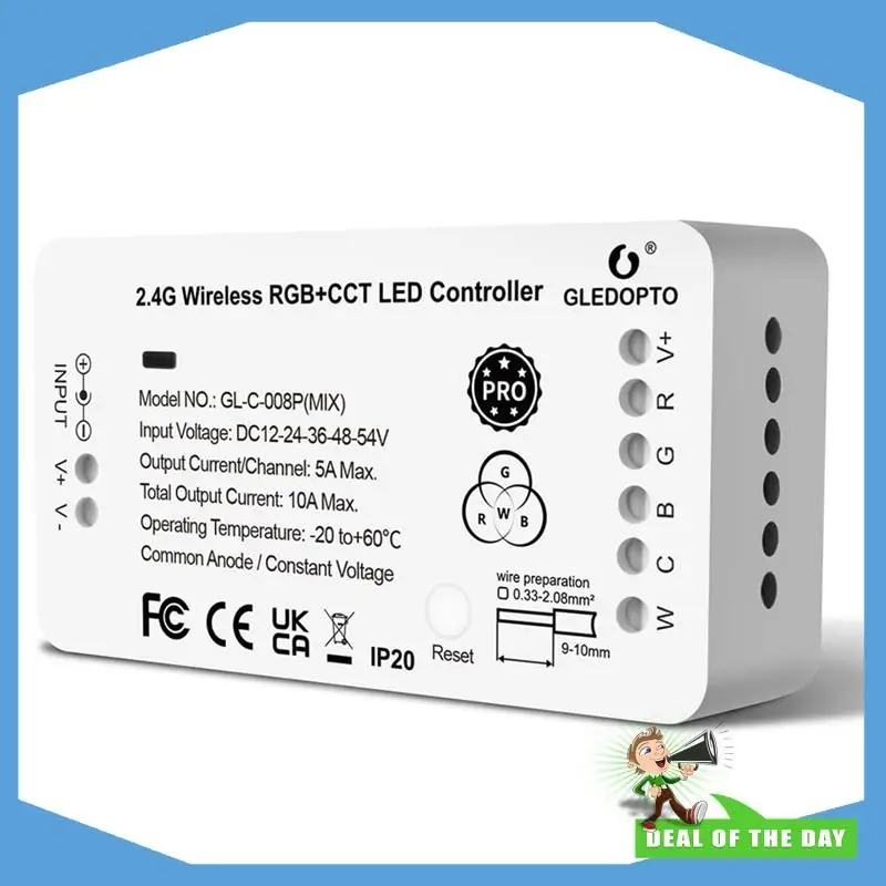

24-Hour Delivery GLEDOPTO Smart Phone App Voice Control Zigbee 3.0 RGBW LED Strip Controller RGBCCT Pro White Light Mix PWM Dimm