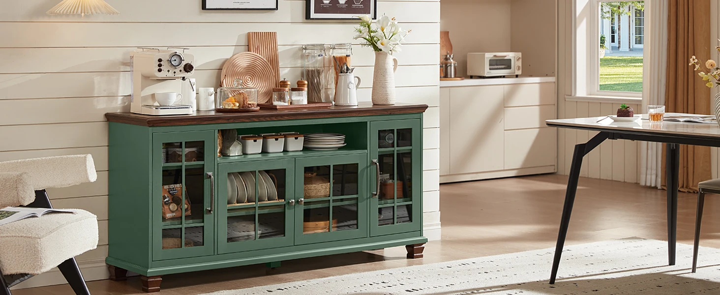 Green Sideboard Buffet Cabinet