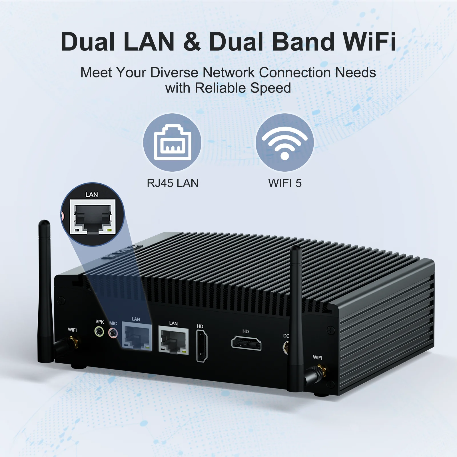 Dual Lan Mini Industrial PC H7-10th Core i7 10610U Win 10/11  Processor Office Computer