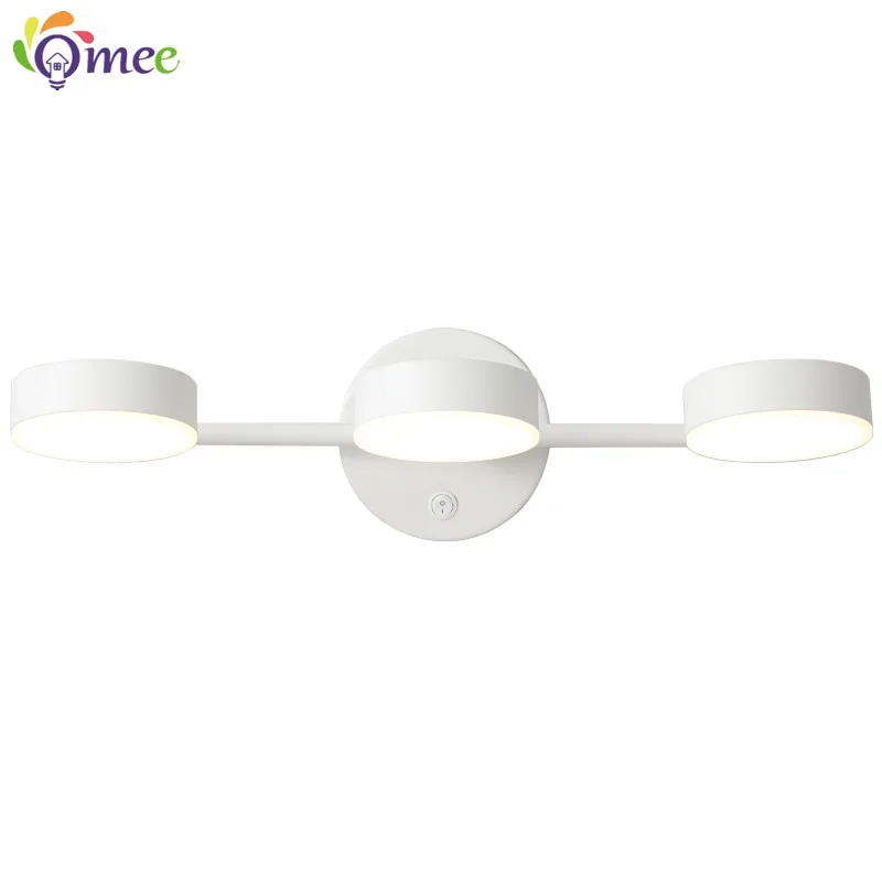 OMEE Hot Selling LED Wall Light Bathroom Mirror Warm White Washroom Lighting Wall Lamp Vanity Fixtures Switch Mirror Front Lamps