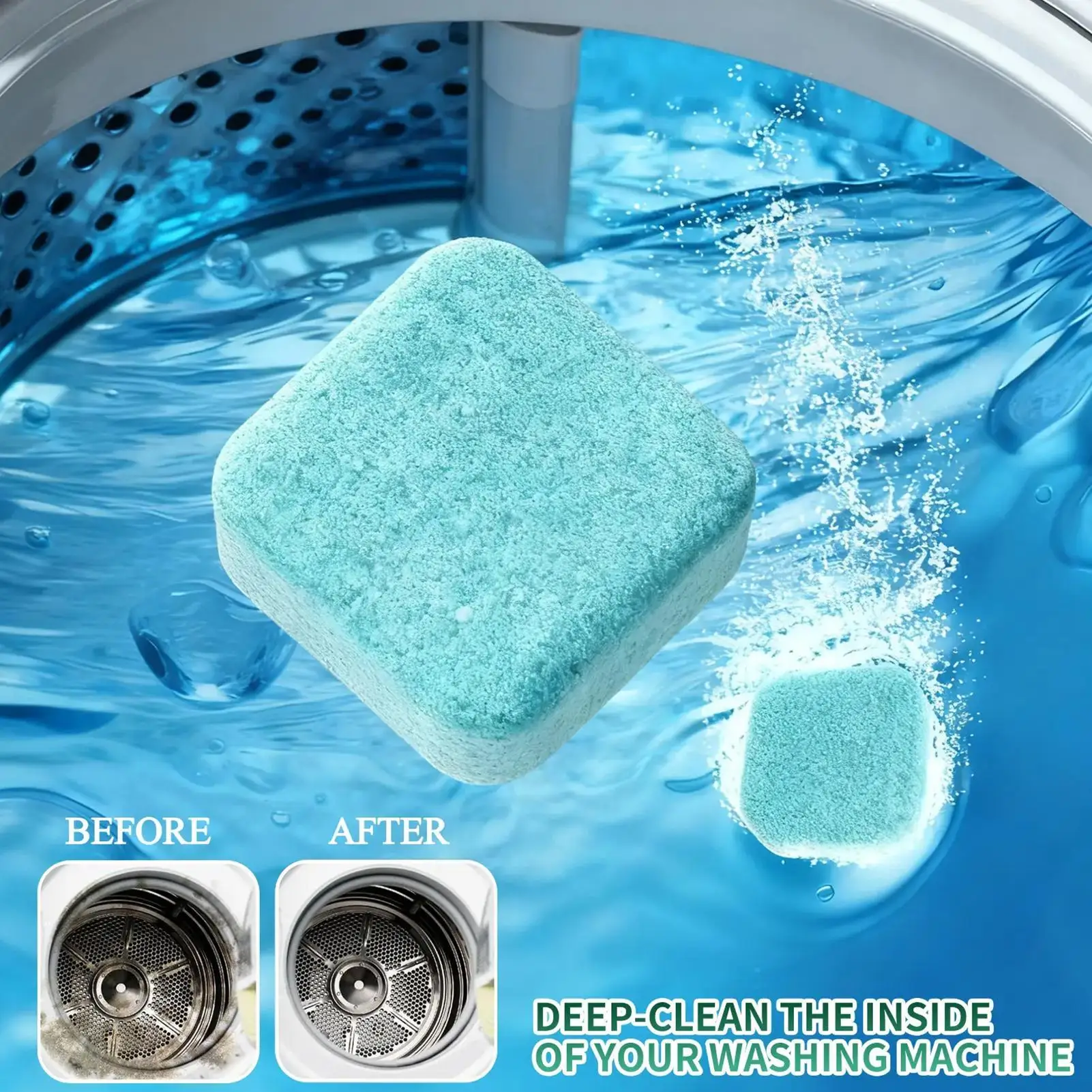 Washing Machine Cleaner Tablets Deep Cleaning Descaling Deodorizer Pet Hair Remover Washer Tub Clean Universal Laundry Care