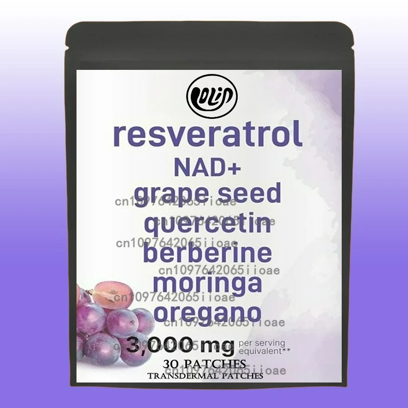 

Пластыри Resveratrol — прозрачные пластыри, 30 пластырей, поставка на одну месяц-usa Made