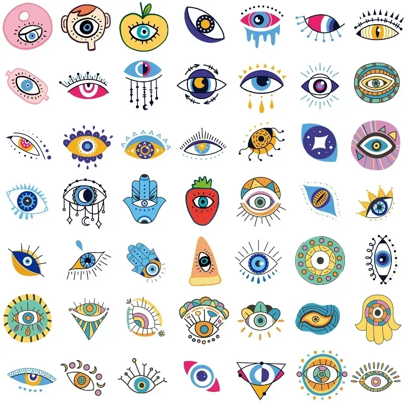 10/25/50pcs Mixed Turkish Evil Eyes Stickers Graffiti for DIY Phone Motorcycle Helmet Scrapbooking Laptop Suitcase Skateboard