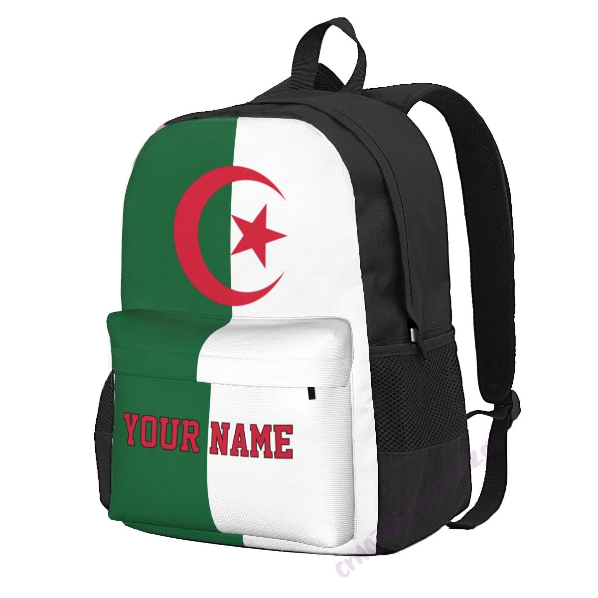 

Custom Name Algeria Flag Polyester Backpack For Men Women Travel Bag Casual Students Hiking Travel Camping