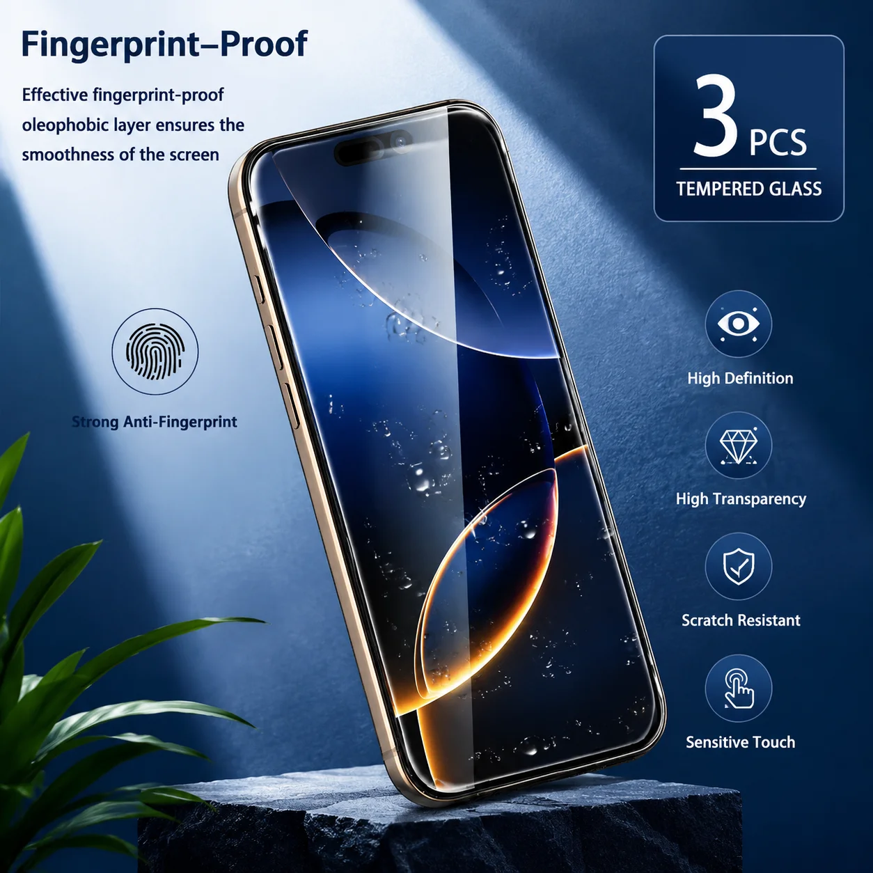 3er-Pack Hochtransparente Panzerglasfolie für iPhone 16 15 17 Pro Max 17e 16e Air Displayschutz für iPhone 14 13 12 Pro 15 14 Plus