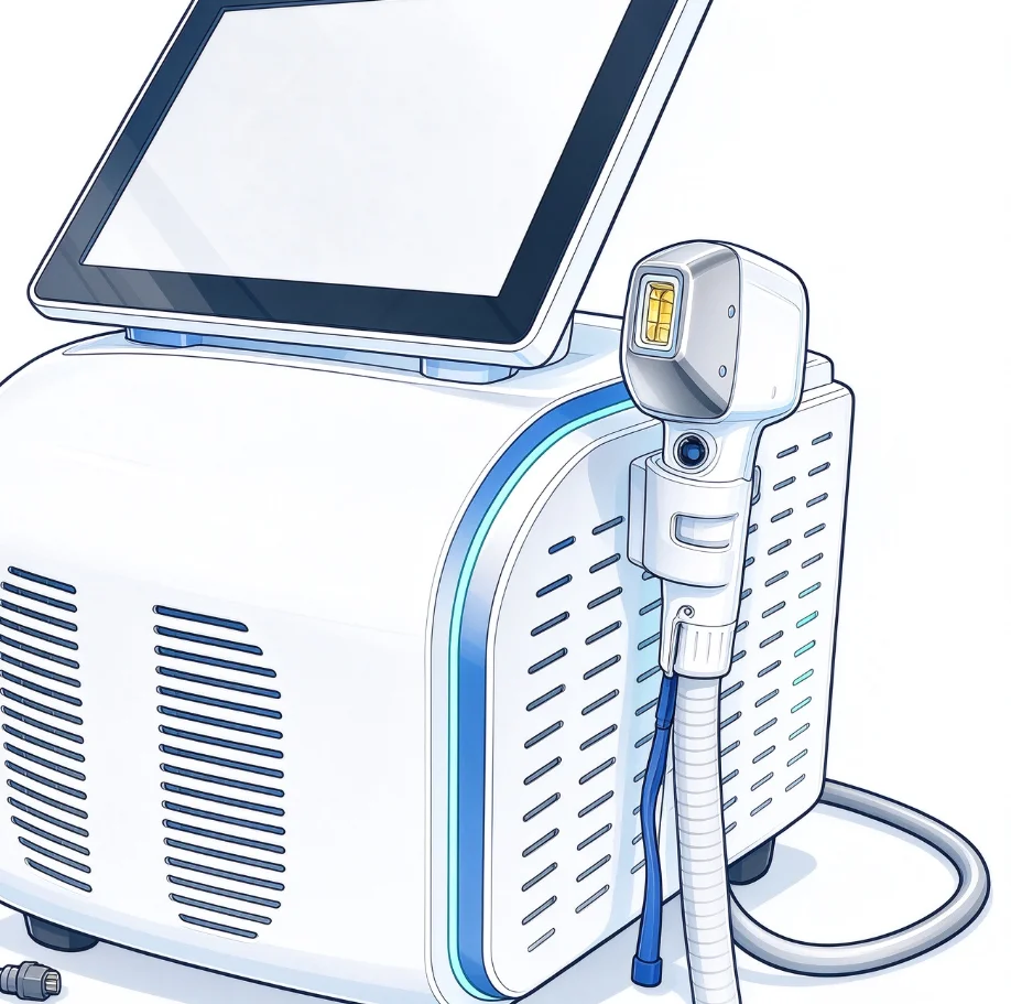 Ice Titanium 3-Wavelength Diode Laser Hair Removal Machine 755/808/1064nm Portable Painless Permanent Alexandrite Laser Device
