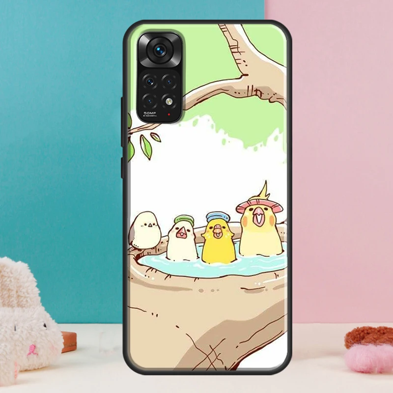 Chubby Cockatiel Parrot Bird Case For Xiaomi Redmi Note 12 11 10 9 8 Pro 9S 10S 11S 12S Redmi 12C 9A 9C 10A 10C Coque