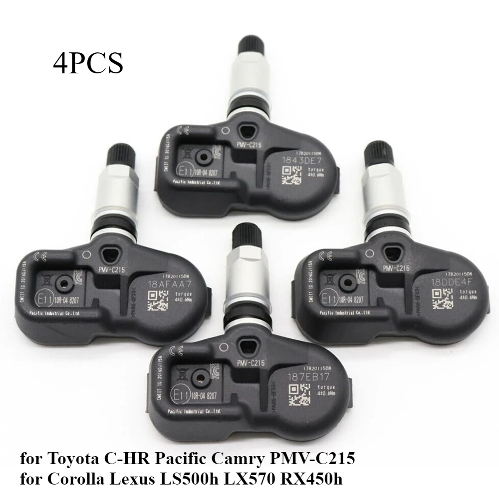 PMV-C215 4pcs Tire Pressure Monitor Sensor for Toyota C-HR Pacific Camry for Corolla Lexus LS500h LX570 RX450h 42607-48020 New