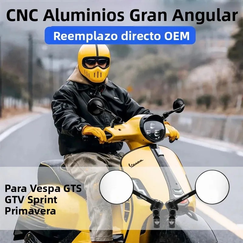 Espejo Retrovisor Retro de Aluminio CNC para Vespa GTV Sprint GTS Primavera PX LX ET4 S 125 150 300 310 Lambretta Motocicleta Scooter