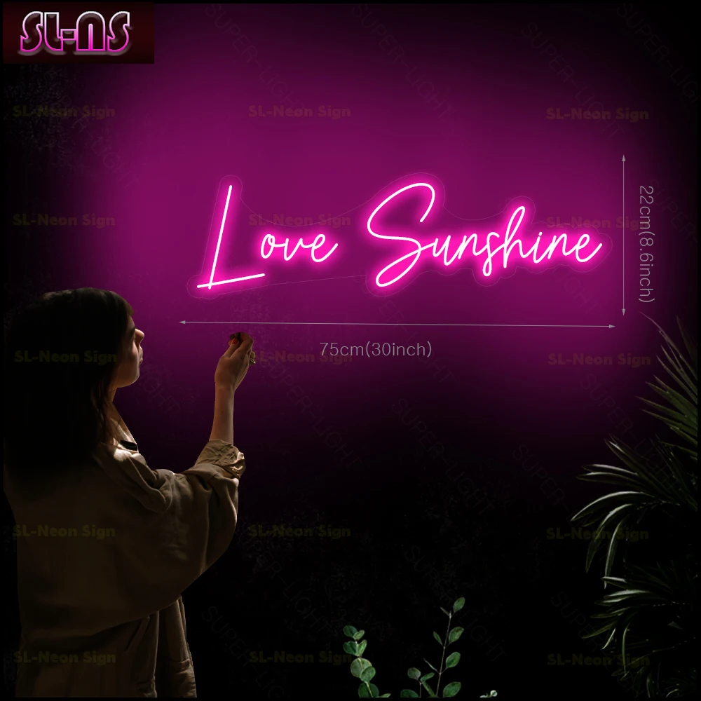 

Неоновая светодиодная вывеска с надписью Love Sunshine, настенное украшение для дома, спальни, подарок на день рождения и свадьбу