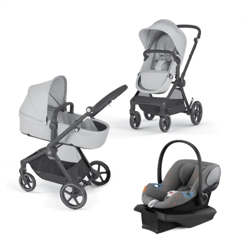 Cybex EOS 5-in-1 Travel System Stroller   Lightweight Aton G Infant Car Seat, Lava Grey