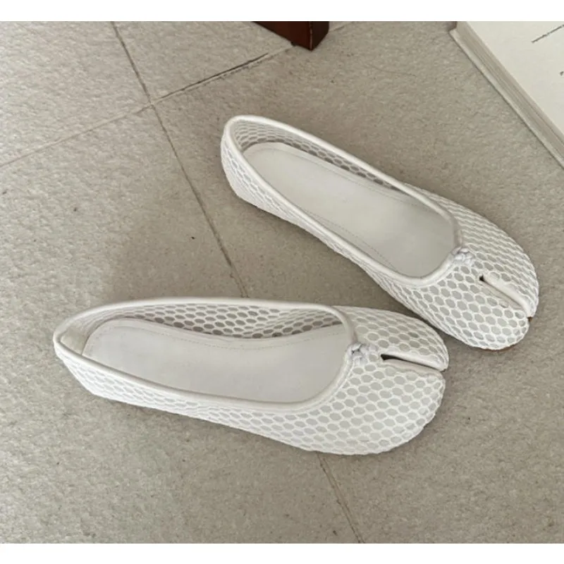 تابي نينجا أحذية امرأة ستوكات جلدية مريح الشقق سبليت تو النعال لينة أسفل المتسكعون موجز السيدات Trotter الأخفاف #5