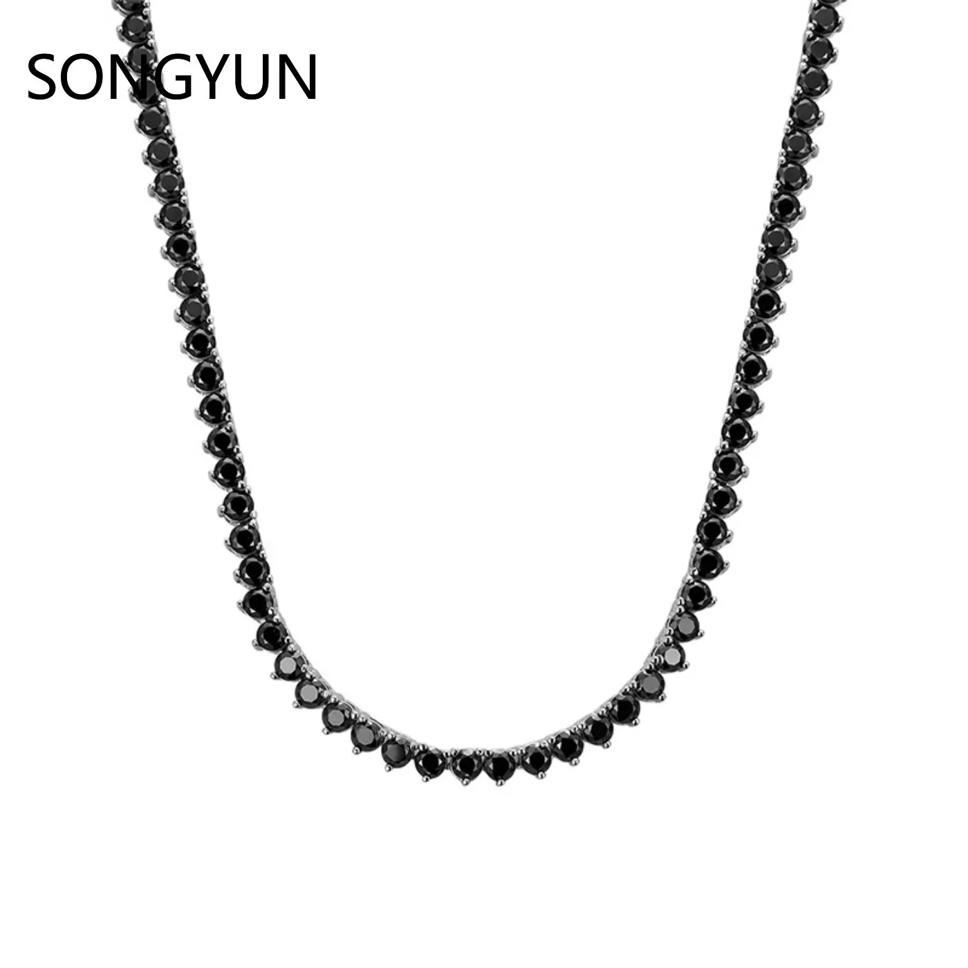 SongYun Luxury Jewelry 925 Sterling Silver Tennis Chain Necklace For Women Men Moissanite Diamond Tennis Necklaces Fine Jewelry