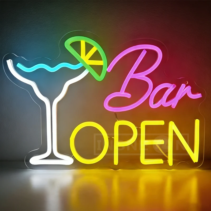 Bar Open Custom Logo Neon Sign Led Neon Sign Light for Birthday Party Wedding Home Room Decoration LED Neon Strips Business Logo