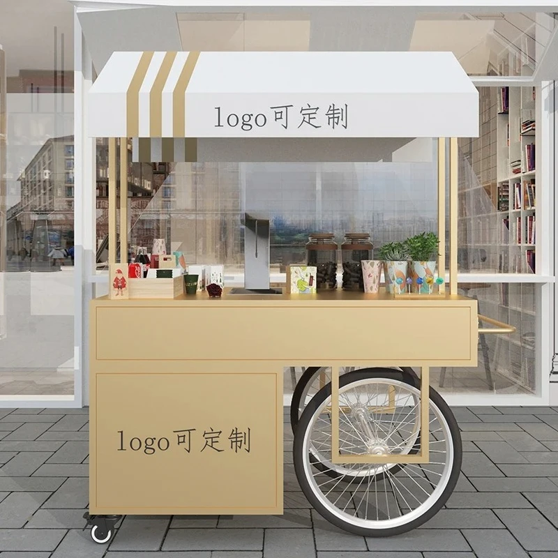 creative wrought iron float floor cart stall cart display promotional table mobile truck snacks, stall cart