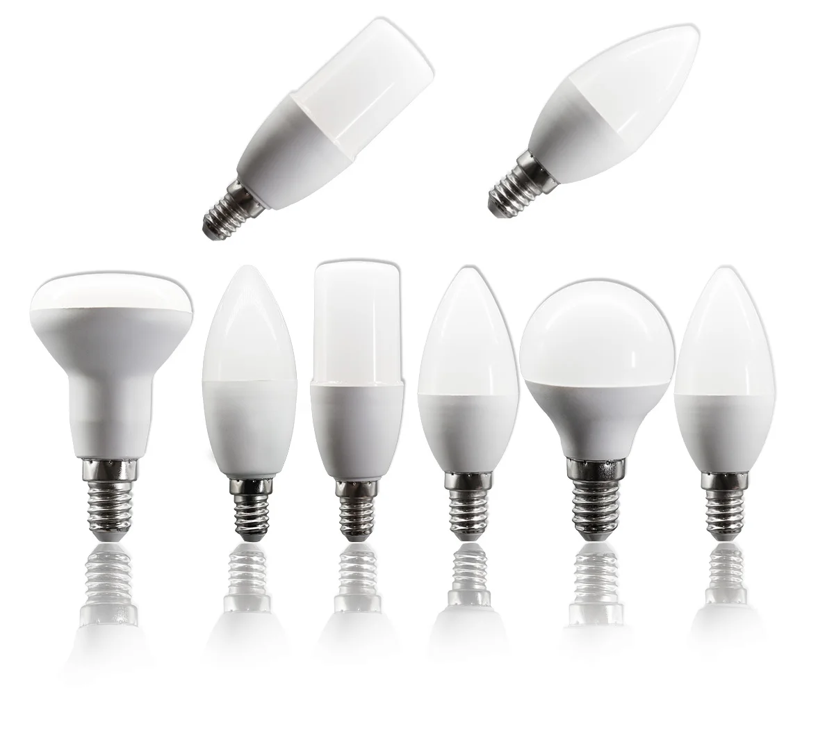 6pcs No Flicker Bombilla Led E14 BASE Bulb G45 C37 T37 R50 Lamps AC220V-240V RA80+ Warm Lighting for Bedroom Energy Saving Bulbs