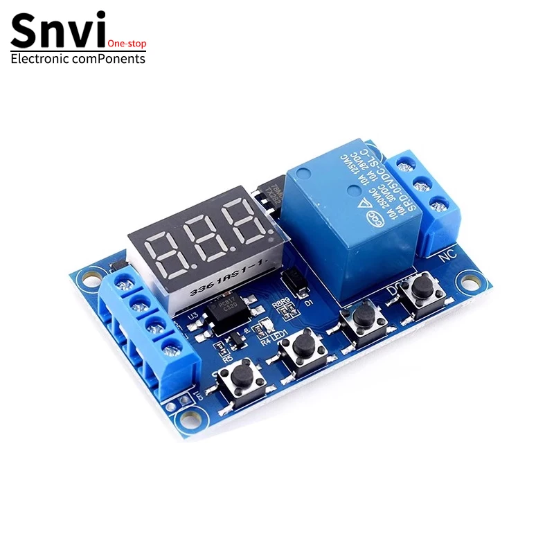 Snvi DC 6-30V Support Micro USB 5V LED Display Automation Cycle Delay Timer Control Off Switch Delay Time Relay 6V 9V 12V 24V