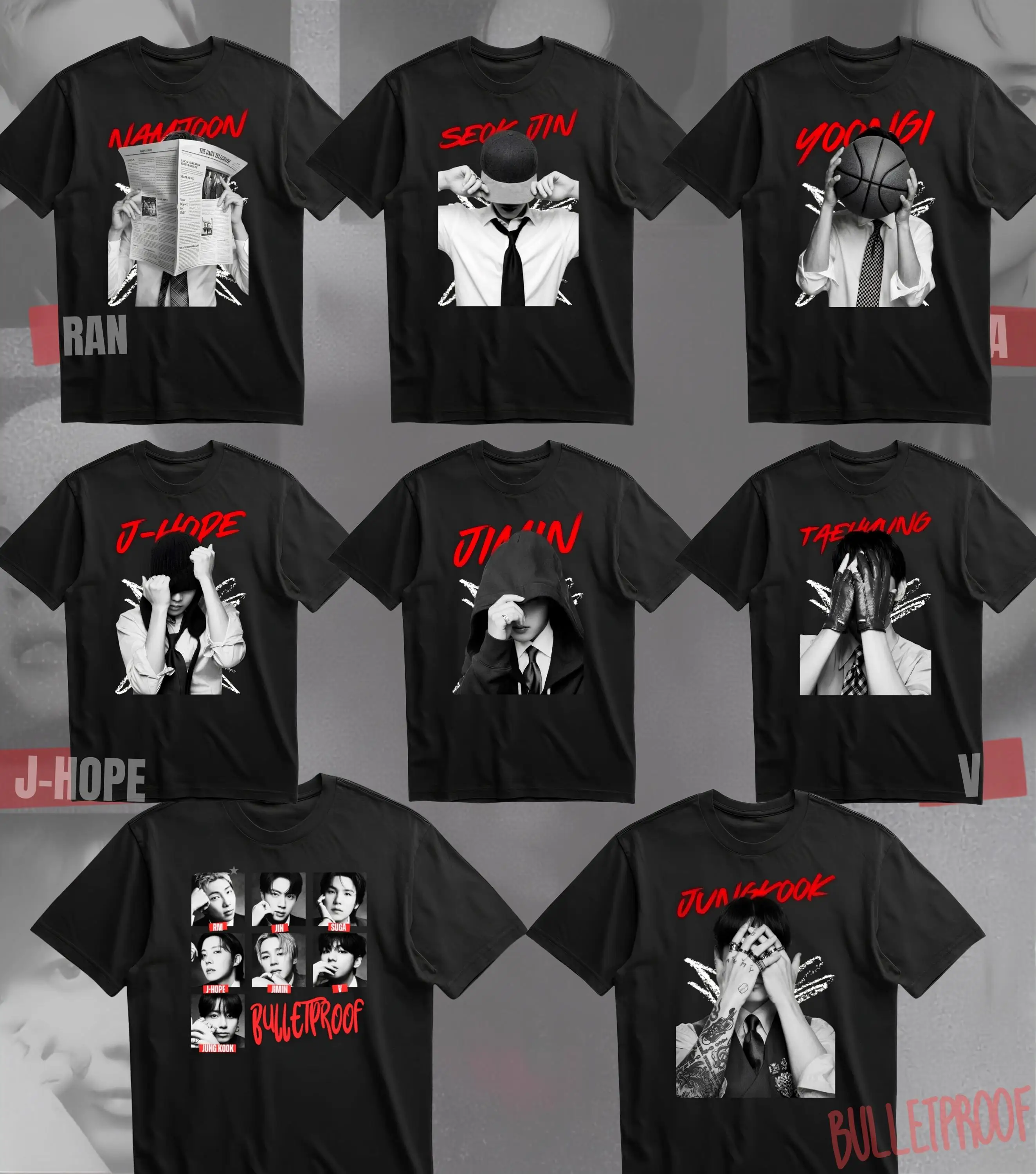 BTS Bangtan Boys ARMY T Shirt Unisex Short Sleeve Kpop Concert Fan Trendy Streetwear  Music Festival T Shirts Y2k