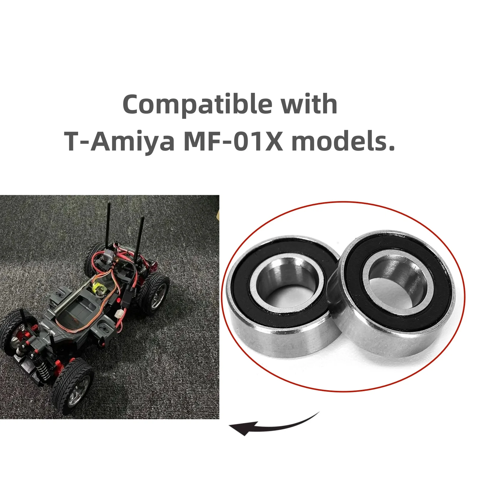 Ruimou 30Pcs Remote Control Car Ball Bearing Upgrade (22 MR115RS + 4 MF85ZZ + 4 MR85ZZ) Compatible With T-Amiya MF-01X