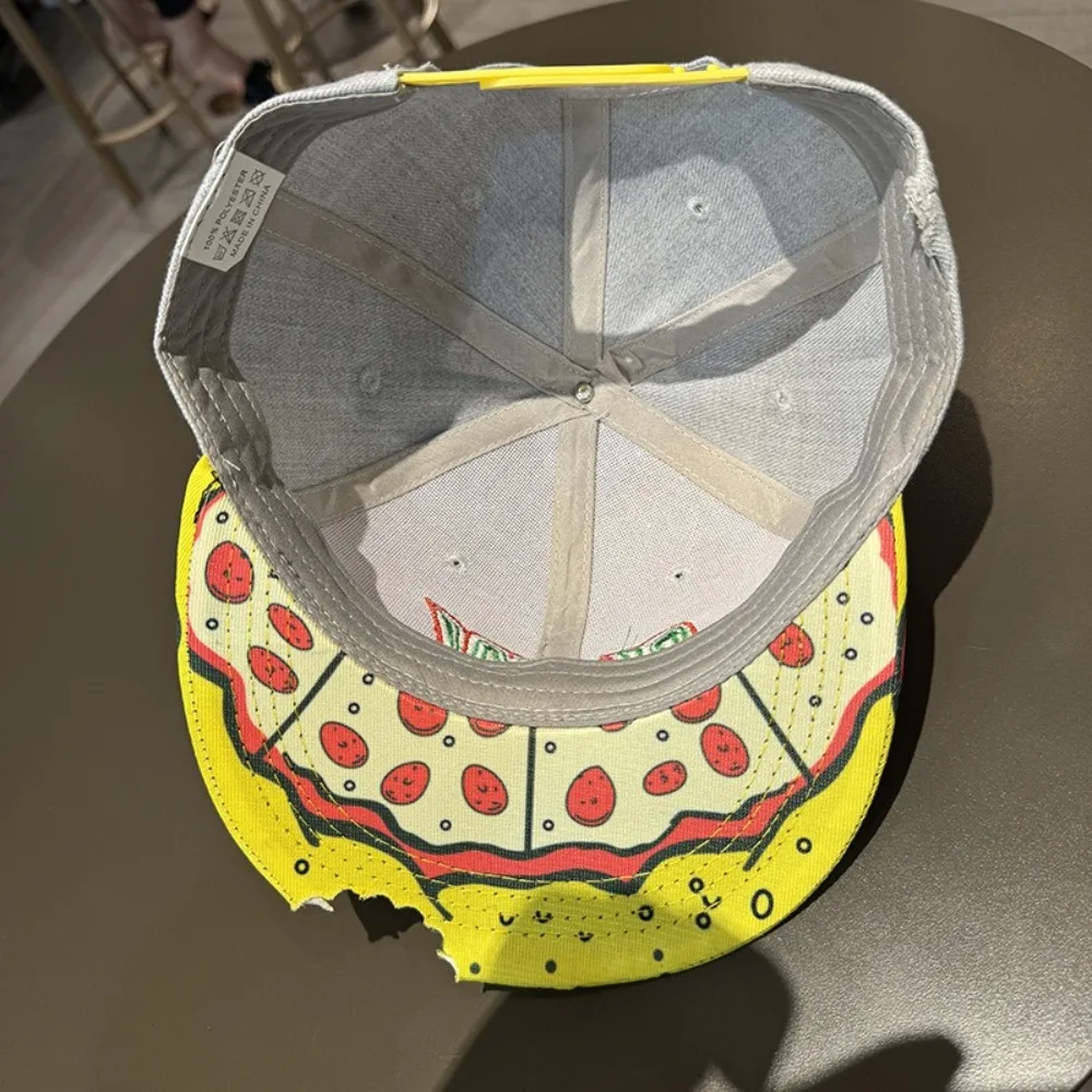 Moda Casual Hip Hop Sombreros Gorra de béisbol transpirable ajustable PIZZA Bordado Snapback Sombreros Unisex