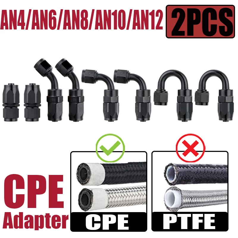 2X 4AN 6AN 8AN 10AN 12AN Gerade 45 90 180 Grad Schwenk Schlauch End Fittings Adapter Für CPE Öl Kraftstoff gas Schlauch Linie Rohr NPT Stecker – Detail 1