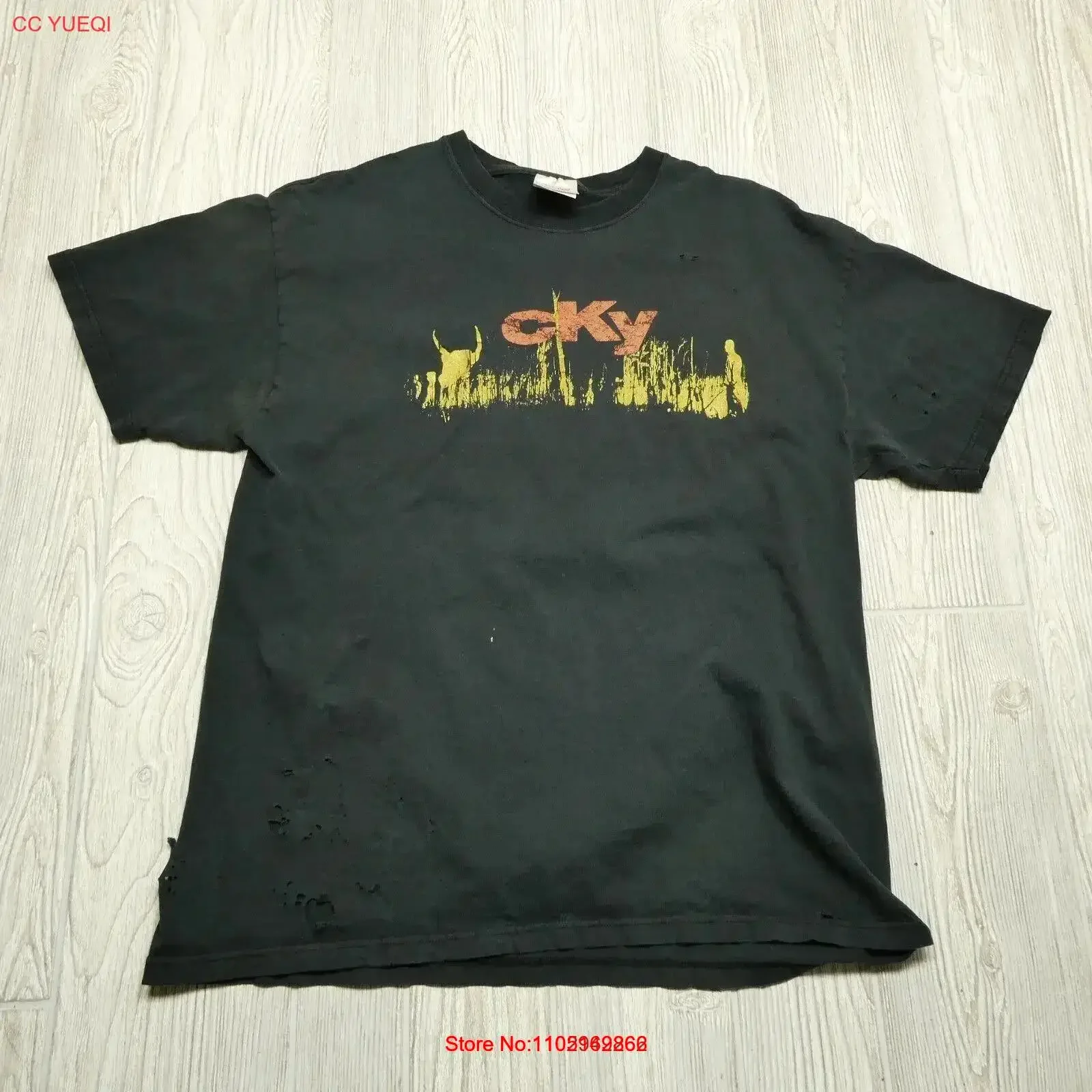 VINTAGE CKY Band T Shirt Size L 2004 Skateboard Jackass Bam Jess Margera Metal vintage Washed Soft Stretched Slightly
