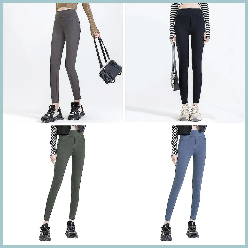 

Thickened High Waist Slimming Jeans for Women, Warm Winter Trousers with Elasticity & Retro Style