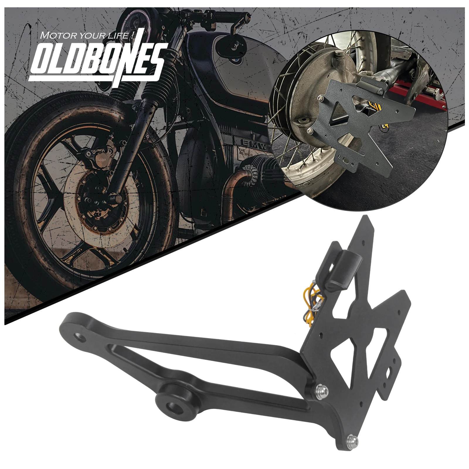 

Cafe Racer R серии для BMW R65 R45, боковой кронштейн для номерного знака, боковой элиминатор для мотоцикла, аккуратный комплект, рамка с подсветкой