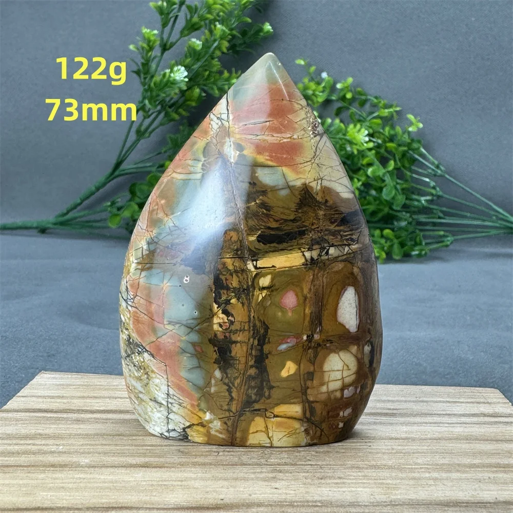 Natural Stone Red Turquoise Free Form Torch Cream Color Reiki Healing Energy Meditation Spiritual Prayer Witchcraft Home Decor