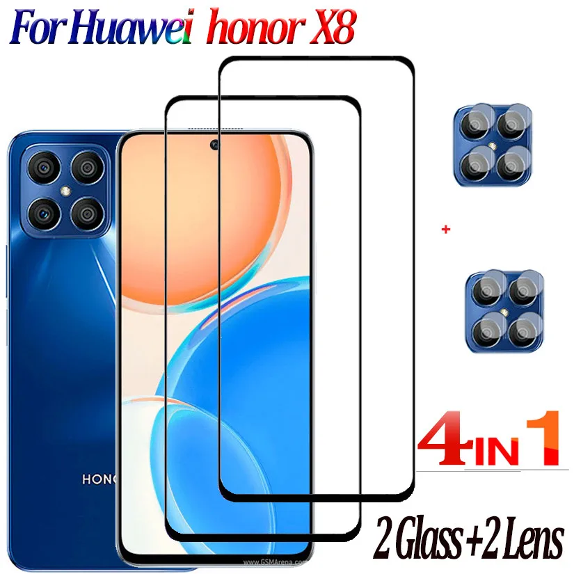 

Glass For Huawei Honor X8,Honor X8 Tempered Glass Honor X 8 Protective Glass And Camera Protection Lens Film Xonor x8 9D Glass On Honor-X8-2022 Screen Protector HonorX8 X-8