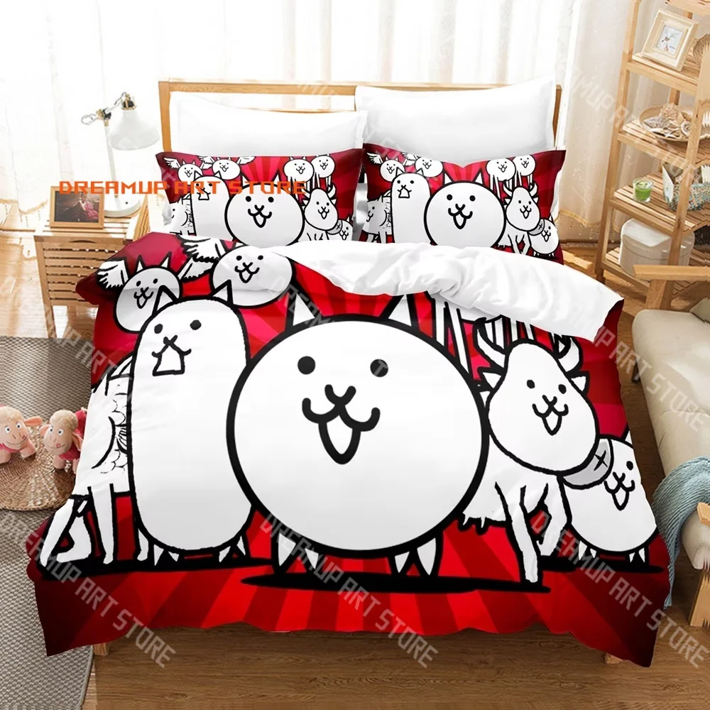 2026 3D Print Battle Cats Game Bedding Set Single Twin Full Queen King Size Bed Set Adult Kid Bedroom Duvetcover Set