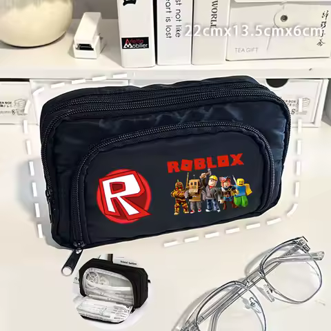 Roblox Pencil Case 3 Layers Pen Bag Large Capacity Korean Organizer Pouch for Student Back To School Supplies Stationery GIFT