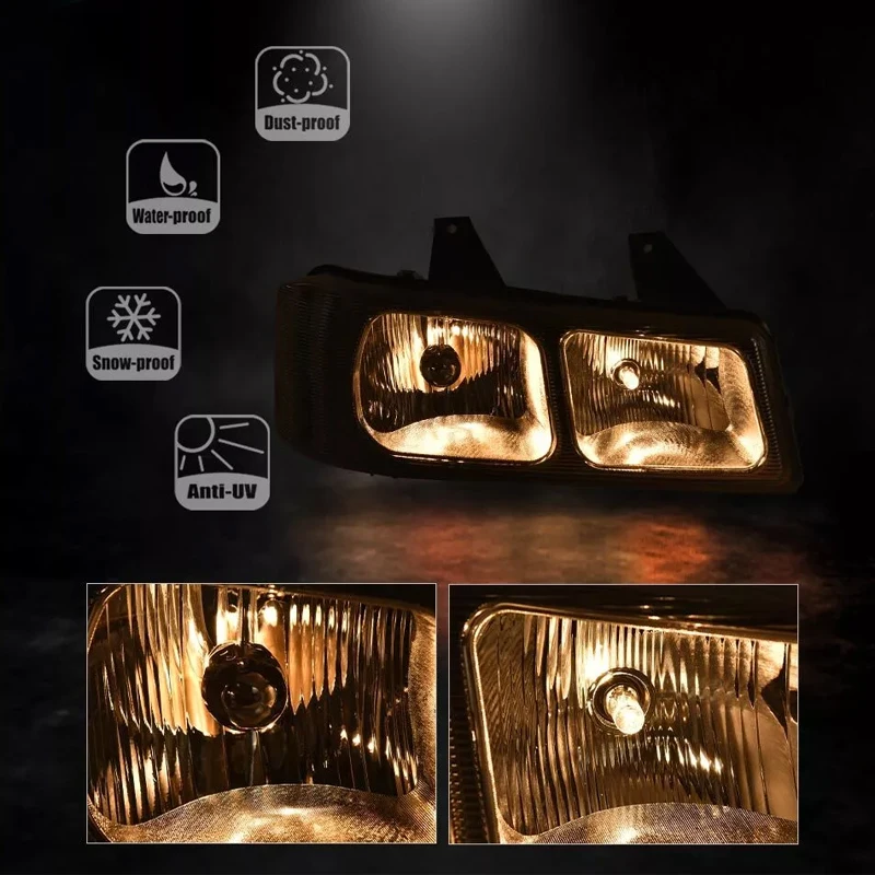 Picture 3: Clear Lens Headlight For Chevy Express GMC Savana Van 2003-2019 Car Front Halogen Turn signal Stop Signal Fog Lamp
