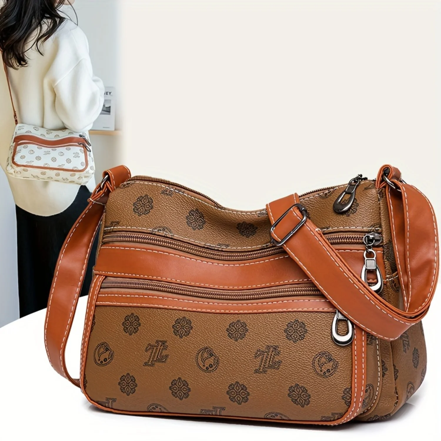 

Retro Vintage Multi Layer Crossbody Bag, Women's Fashion Handbag & Purse