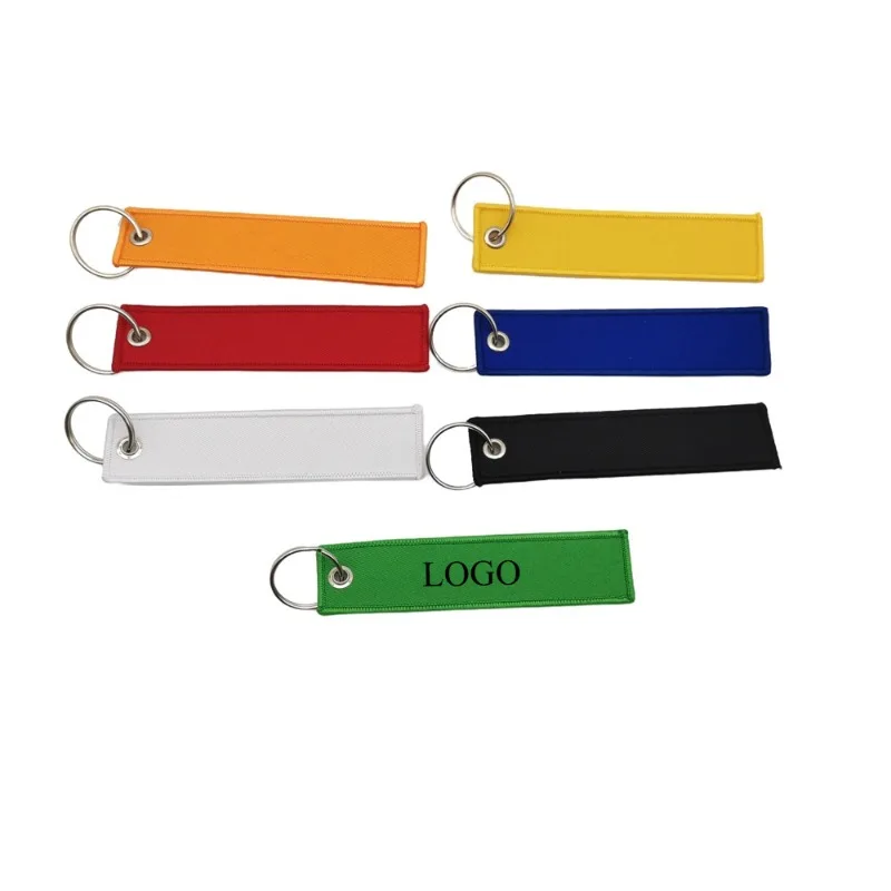 

Custom LOGO Thickened Canvas Keychain Blank Webbing Personalize Text Print Name Colored Cloth Weave Strip Motorcycle Key Ribbon