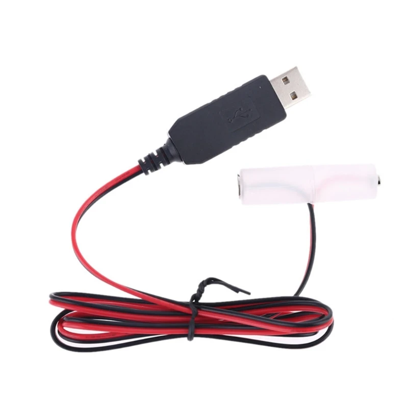 Universal Type-C/USB to 1.5-6V AA Dummy Battery Power Cable with C-typed Adapter for Radio LED Light Toy Remote Control