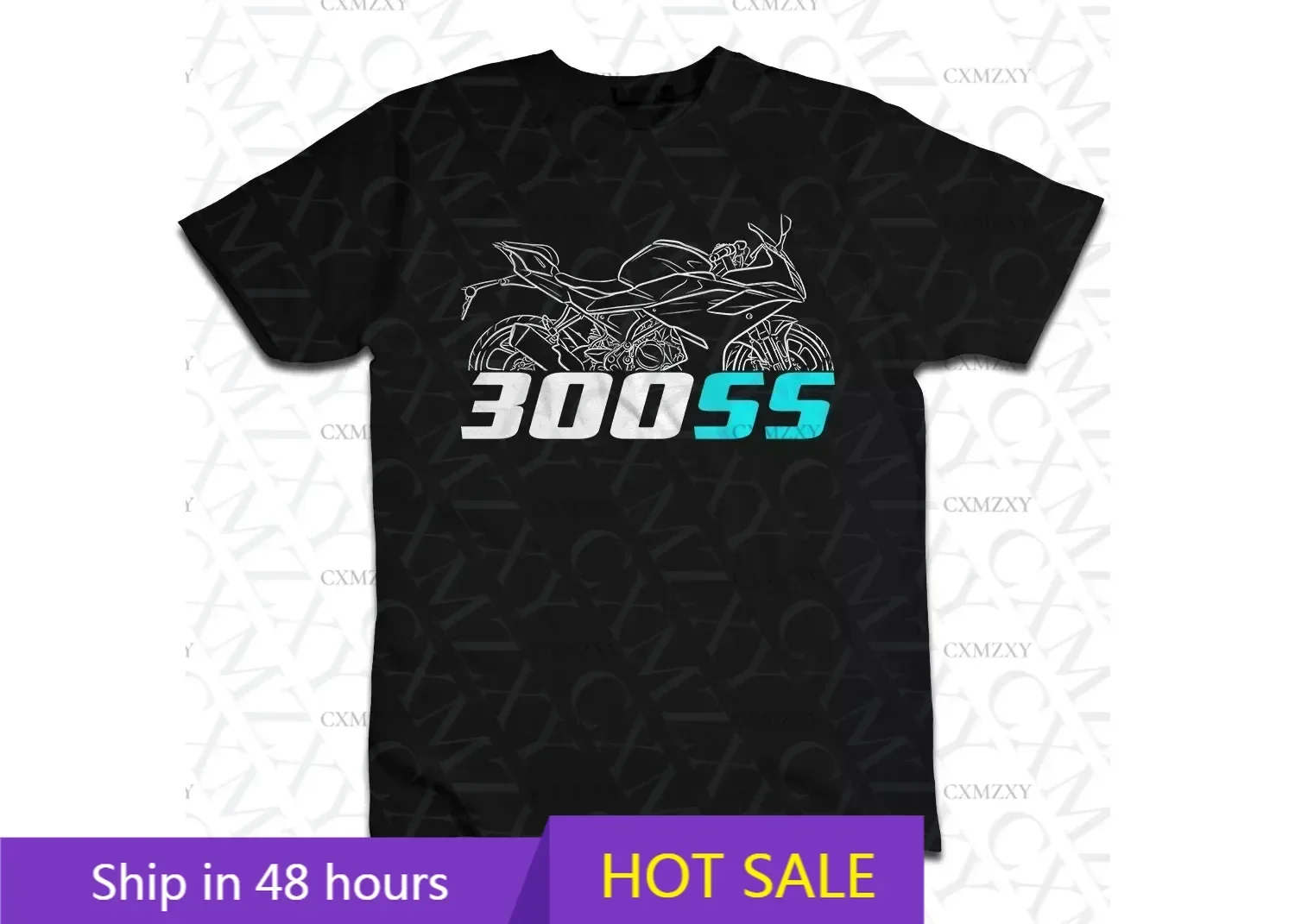 Men T Shirt Casual for CFMoto 300SS 2022- Fans - Motorcycle T-Shirt Graphic Summer Short Sleeves 100% Cotton S-3XL