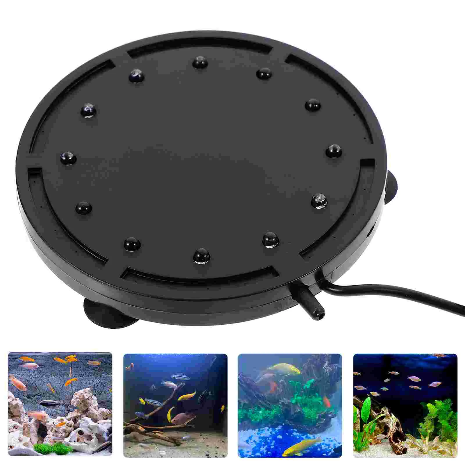 Aquarium Air Bubble LED Light Fish Tank Air Stone Disk Air Bubbler 12LED EU Plug aquarium air bubble lights