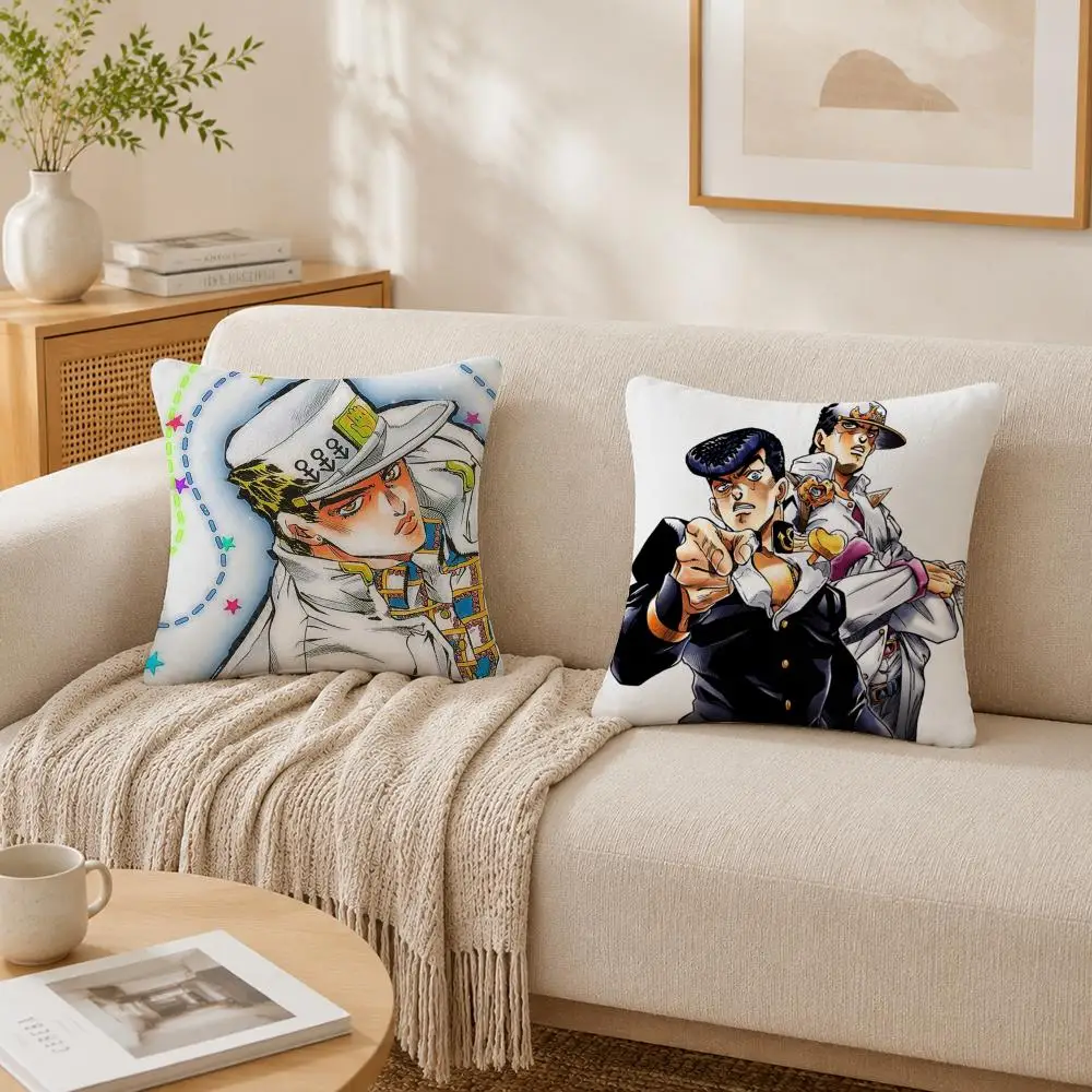 J-Jojo Bizarre A-Adventur Cushion Cover Plush Decorative Pillow Case With Hidden Zipper Fashion Room Decor For Home