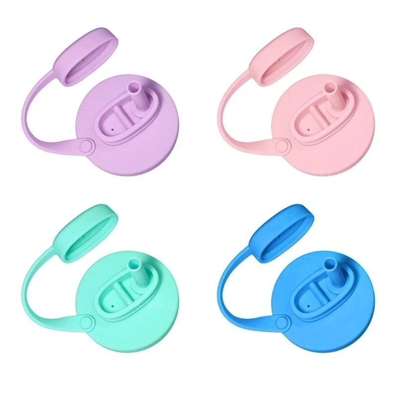 

Colorful Silicone Can Leakproof Seal Lid with Straw Beverage Protectors Cover