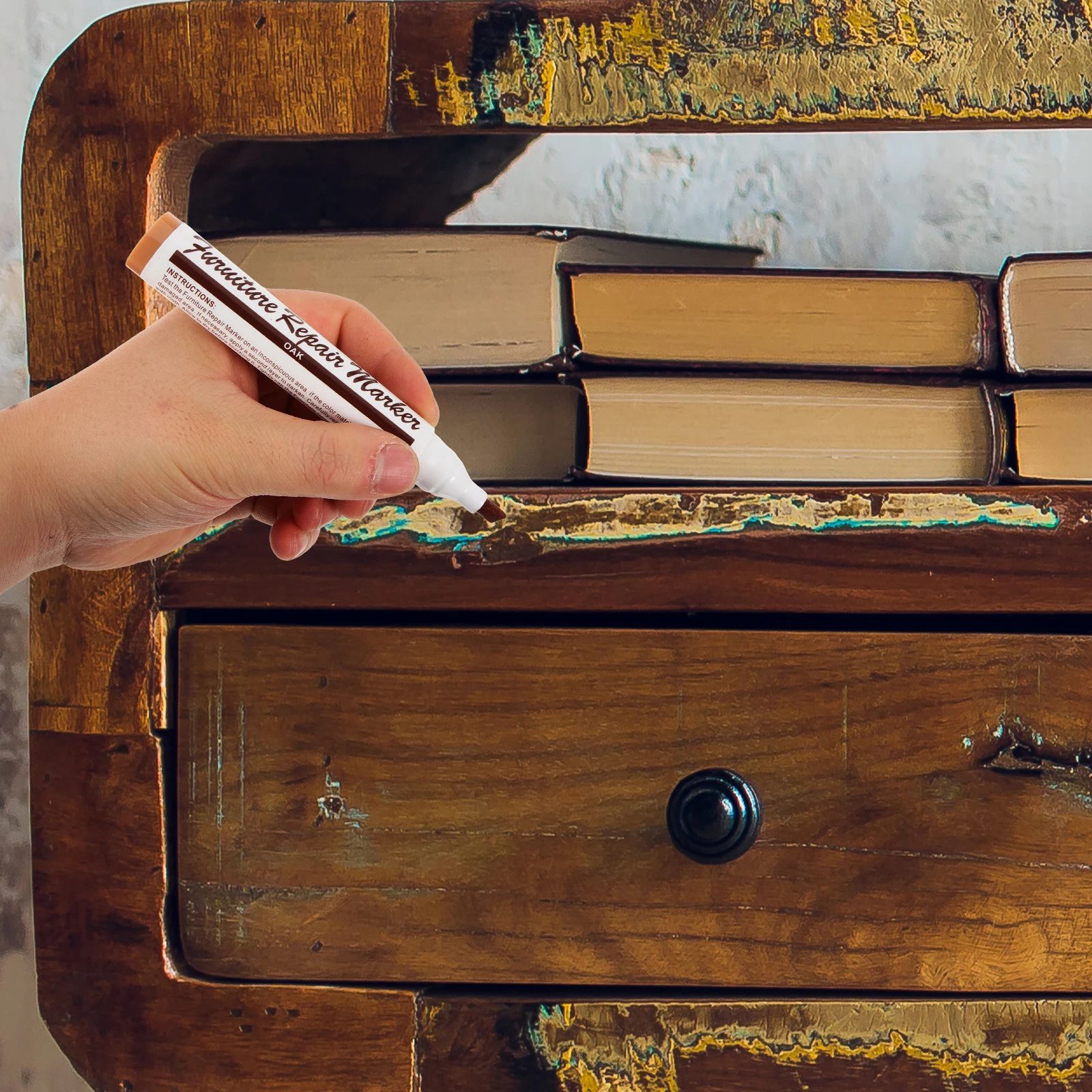 

1Set Furniture Repair Pen Wood Floor Repair Kit Fast Dry Scratch Filler Touch Up Marker for Wooden Furniture Home DIY Supplies