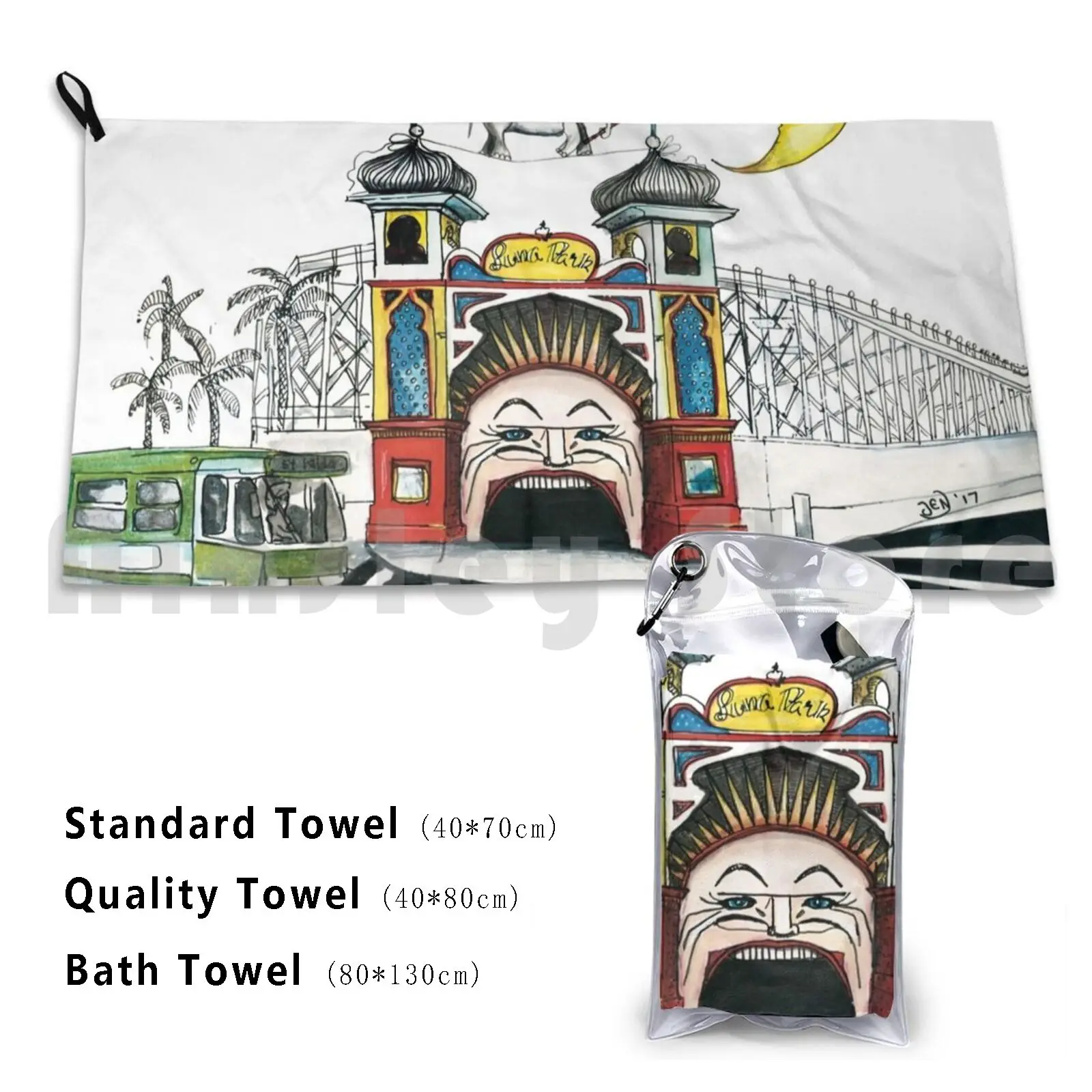 Полотенце Luna Park 2679 Luna Park St Kilda Melbourne Australia Funpark Fairground Icon Tram