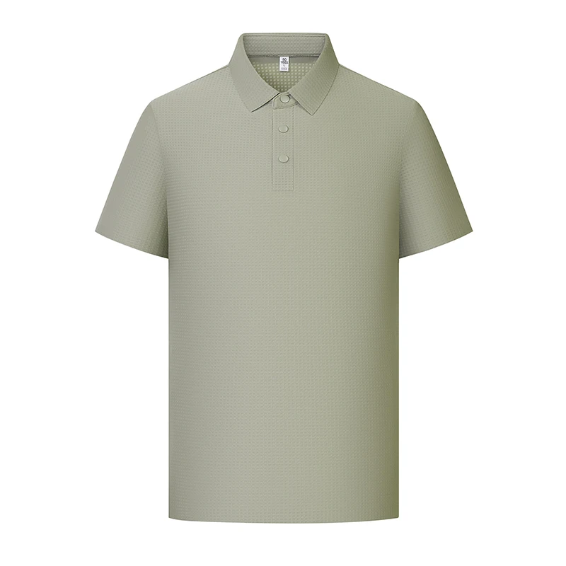 

Business Casual Lapel Polo Shirt Male Polo Shirt New Ice Silk Elastic Men Short Sleeve Summer Cool Breathable Quick Dry Shirts